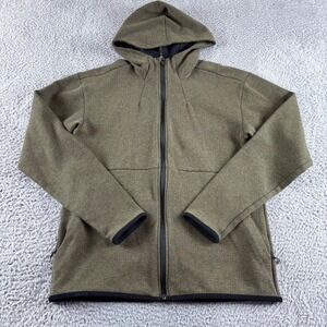 REI Hoodie Mens M Olive Full Zip Long Sleeve Jacket Active Performance Shirt